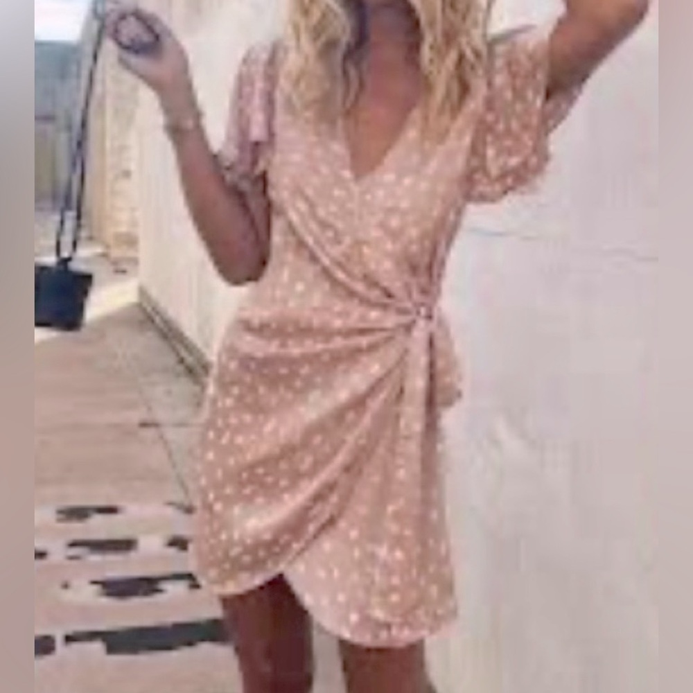 Elegant black/white Wrap Dress
